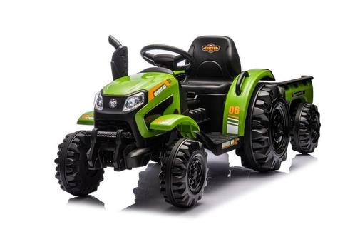 Elektrische tractor met aanhangwagen, 12 volt, muziek module, Kinderen en Baby's, Speelgoed | Buiten | Accuvoertuigen, Ophalen of Verzenden