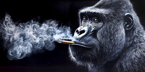 Lea Ottavi - Smoky Gorilla Gaze (XXL), Antiquités & Art, Art | Peinture | Moderne