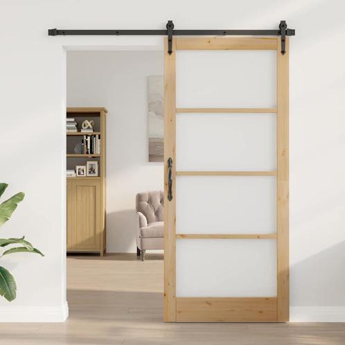 vidaXL Binnendeur met Glas ORKDAL Bruin 93 x 211 cm, Doe-het-zelf en Bouw, Deuren en Vliegenramen, Nieuw, Verzenden