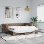 vidaXL Slaapbank onderschuifbed en matrassen 90x200 cm, Verzenden, Nieuw
