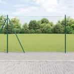 vidaXL Hek met Palen Groen 1.4 x 25 m PVC-gecoat staal, Tuin en Terras, Verzenden, Nieuw