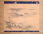 Wide Hanging Scroll - Plum and Bamboo -  Flock of Cranes -