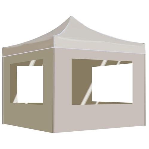 vidaXL Partytent inklapbaar met wanden 2x2 m aluminium crème, Jardin & Terrasse, Tonnelles, Envoi