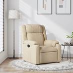 vidaXL Fauteuil verstelbaar stof crèmekleurig, Verzenden, Nieuw