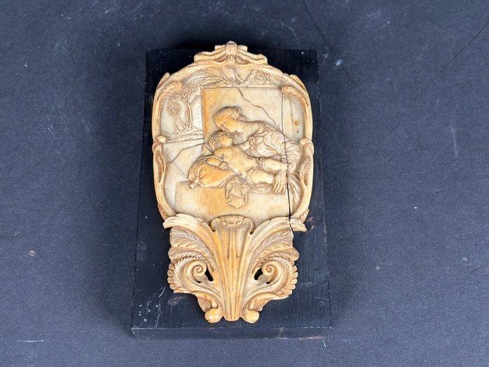 sculptuur, Zeldzame ivoren reliëf plaquette, 18e eeuw - 13.5, Antiquités & Art, Antiquités | Céramique & Poterie