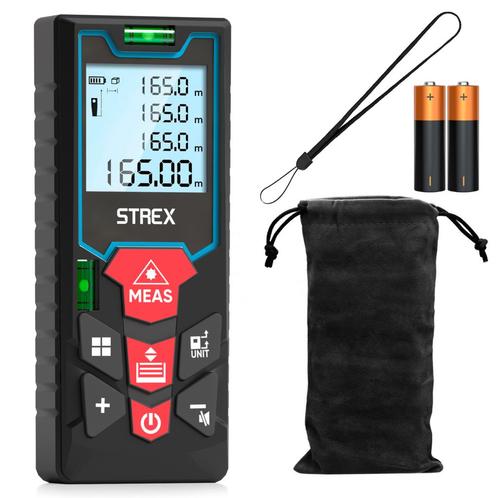 Strex Laser Afstandsmeter 60m Bereik -Incl. Beschermhoes, Doe-het-zelf en Bouw, Meetapparatuur, Verzenden