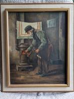 JH v Dalen (Hollandse School) - Vuur stokende oude man