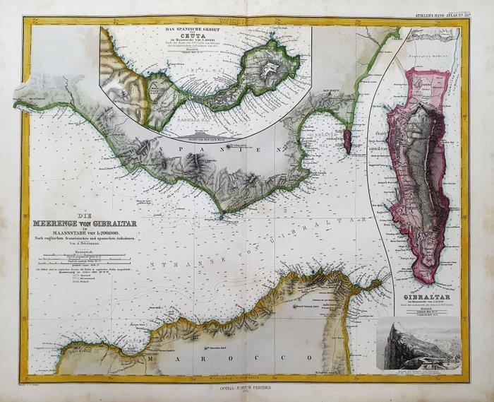 Europa - Gibraltar / Spanje / Ceuta; A. Stieler / G.J., Boeken, Atlassen en Landkaarten