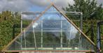 afrormosia houten raam , driehoek , puntraam 485 x 232