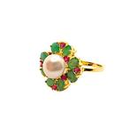 Zonder Minimumprijs - Ring Zilver, Verguld Smaragd - Robijn, Handtassen en Accessoires, Ringen, Nieuw