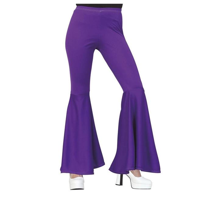 Disco 70S Broek Paars Dames, Kleding | Dames, Carnavalskleding en Feestkleding, Nieuw, Verzenden