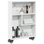vidaXL Opbergtrolley smal 48x13x68 cm bewerkt hout wit, Huis en Inrichting, Kasten | Boekenkasten, Verzenden, Nieuw
