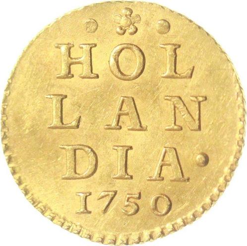 Nederland, Holland Bezemstuiver afslag in goud 1750 met, Postzegels en Munten, Munten | Nederland