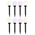 vidaXL Solarlampen 8 st LED rond 15 cm RGB, Tuin en Terras, Verzenden, Nieuw