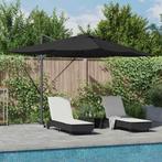 vidaXL Parasol Zwart 352 x 251 x 265 cm Polyester en, Tuin en Terras, Verzenden, Nieuw