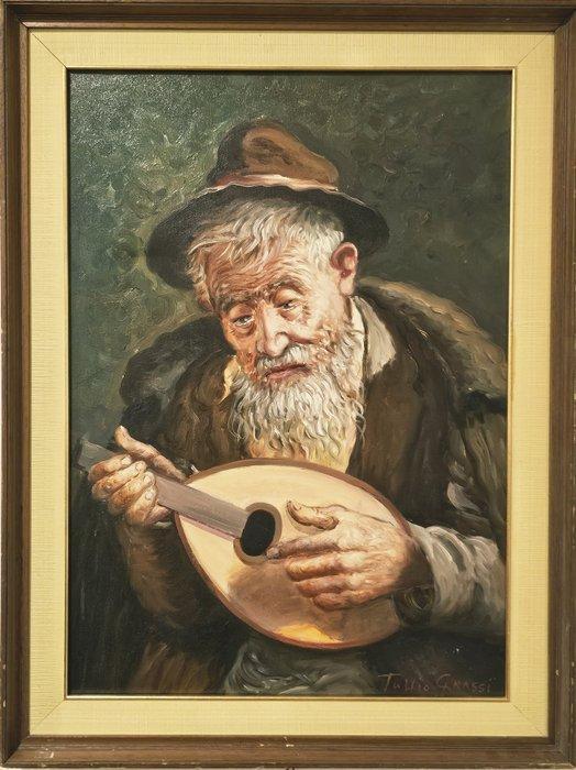 Tullio Grassi (1946) - Il mandolino, Antiek en Kunst, Kunst | Schilderijen | Klassiek