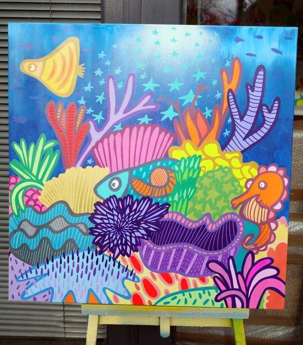 Kev Munday - Starlit Reef, Antiek en Kunst, Kunst | Schilderijen | Modern