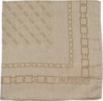 Guess Kefiah 125x125 Dames Vierkantje Sjaal - Latte Logo..., Verzenden