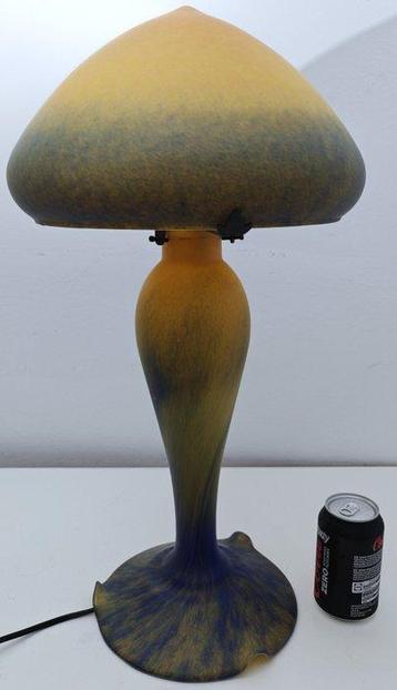 Lampe - Lampe champignon - verre marmoréen - Art Nouveau