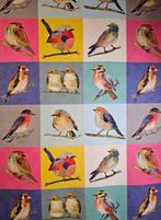 Nouveau design ! Tissu Pop Art Exclusif avec Oiseaux Peints