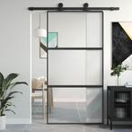 vidaXL Schuifdeur 102,5x205 cm gehard glas en aluminium, Doe-het-zelf en Bouw, Verzenden, Nieuw