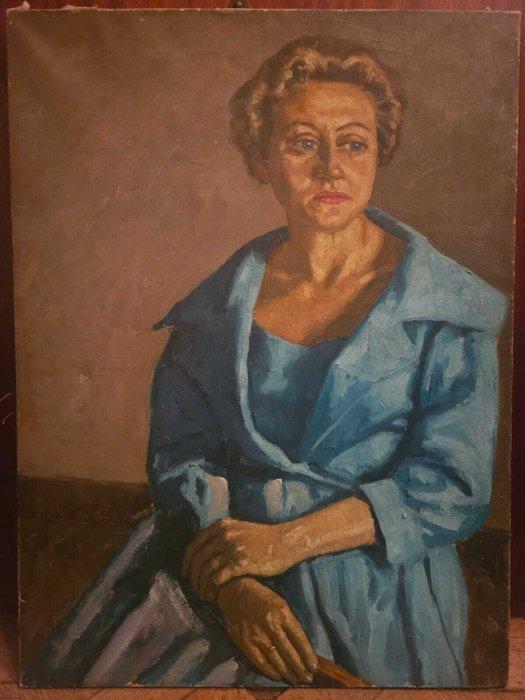 École européenne (XX) - Retrato de dama, Antiek en Kunst, Kunst | Schilderijen | Klassiek