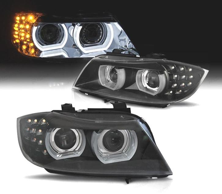 PHARES XÉNON ANGEL EYES 3D BMW E90 E91 08-12 FOND NOIR, Autos : Pièces & Accessoires, Éclairage, Envoi