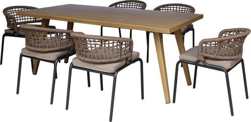 Tuinset aluminium Diningset - 6 Personen, Tuin en Terras, Tuinsets en Loungesets, Eettafel, Stoel, 6 zitplaatsen, Nieuw, Aluminium