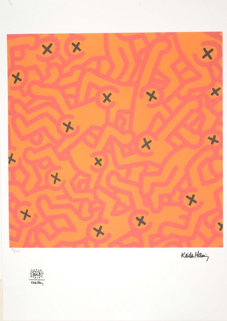 Keith Haring – Offset Lithografie, 50×70 cm, Gecertificeerd, Antiek en Kunst, Kunst | Litho's en Zeefdrukken