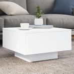 vidaXL Salontafel 55x55x31 cm bewerkt hout wit, Huis en Inrichting, Tafels | Salontafels, Verzenden, Nieuw