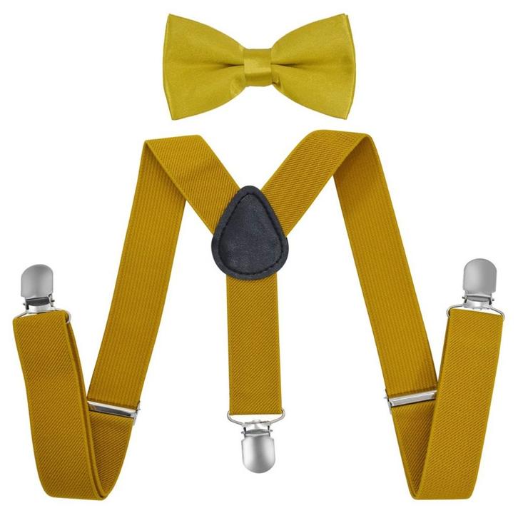 Fako Fashion - Kinder Bretels Met Vlinderstrik - 65cm - Goud, Kinderen en Baby's, Kinderkleding | Overige, Verzenden