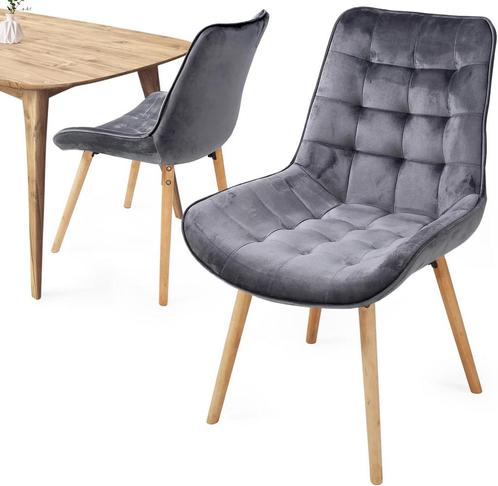 MIADOMODO® Eetkamerstoelen, 2-set, zitvlak van fluweel, gest, Huis en Inrichting, Overige Huis en Inrichting, Verzenden