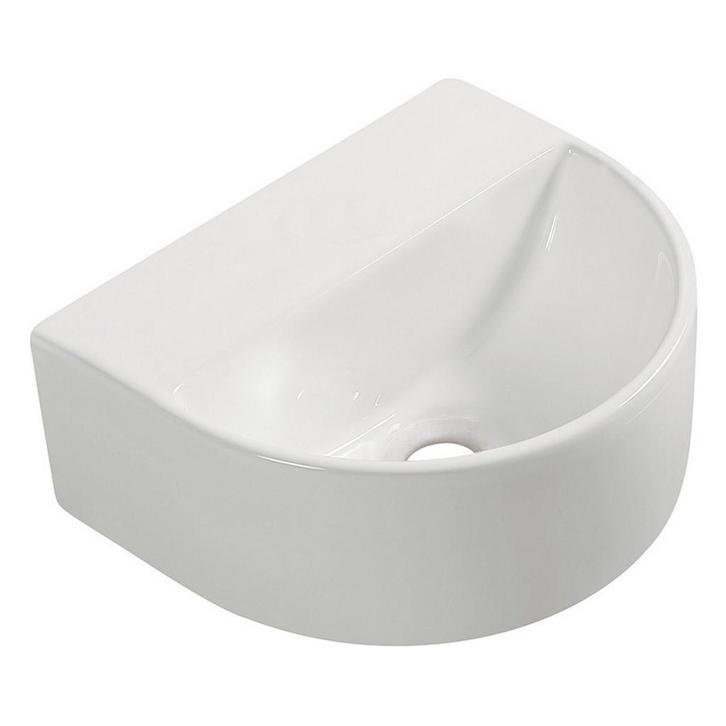 BWS Keramische Fontein Halfrond Zonder Kraangat Wit 30x25 cm, Doe-het-zelf en Bouw, Sanitair, Overige typen, Nieuw, Ophalen of Verzenden