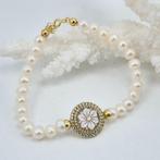 Zilver, Verguld - Armband - Gepolijste parels en camee.