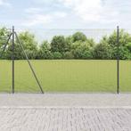 vidaXL Hek met Palen Grijs 1.4 x 50 m Staal, Verzenden, Nieuw