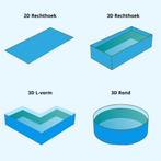 Vijverfolie 2D rechthoek /3D rechthoek / 3D L-vorm / 3D rond, Verzenden, Nieuw
