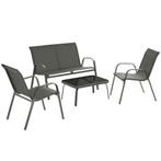 tectake Zitgroep Nora voor 4 personen, textilene-weefsel - a, Tuin en Terras, Tuinsets en Loungesets, Verzenden, Nieuw