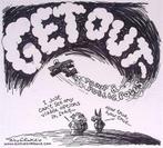 Pentekening Amerika - Weg uit Irak (lijst optie, Tekeningen), Antiek en Kunst, Verzenden