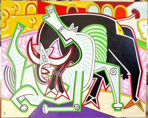 Vincenzo Amicone (1969), After Picasso - La corrida, Antiek en Kunst, Kunst | Schilderijen | Klassiek