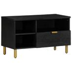 vidaXL Tv-meubel 80x33x46 cm bewerkt hout zwart, Huis en Inrichting, Verzenden, Nieuw