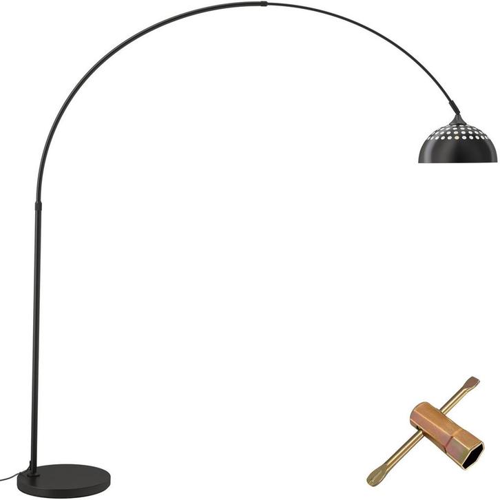 tectake Booglamp Arcus, staal, retro-stijl, 60W - zwart, Huis en Inrichting, Lampen | Overige, Verzenden