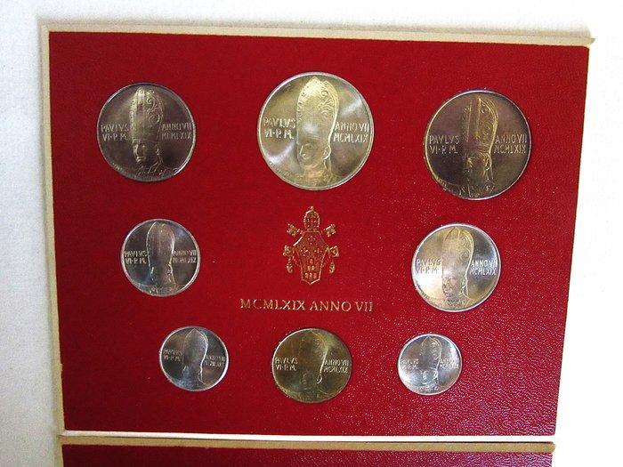 Vaticaan. Paul VI. Serie divisionale 1969 et 1978 avec 2 x, Timbres & Monnaies, Monnaies | Europe | Monnaies non-euro