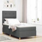 vidaXL Boxspring bed met hoofdeinde Donkergrijs 100 x 200 cm, Verzenden, Nieuw