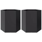 Stalen Plantenbak Set 2 st | OP = OP | 51% Korting, Tuin en Terras, Verzenden, Minder dan 60 cm, Nieuw, Metaal