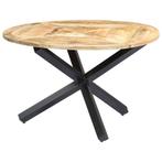 vidaXL Eettafel rond 120x76 cm massief mangohout, Verzenden, Nieuw