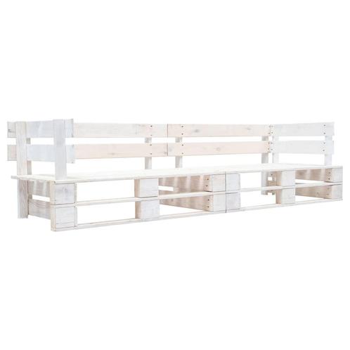 vidaXL Tuinbank 2-zits pallet hout wit, Tuin en Terras, Tuinsets en Loungesets, Nieuw, Verzenden