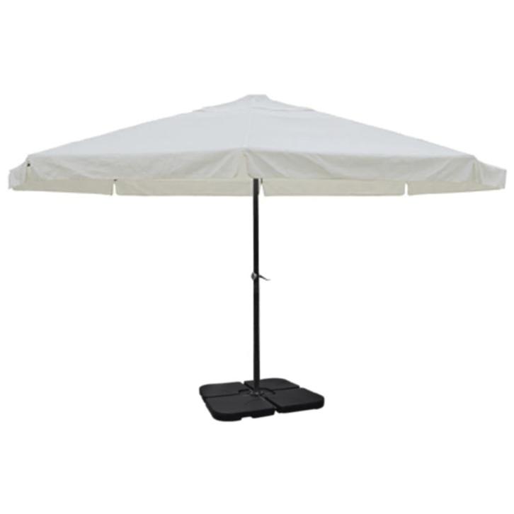 vidaXL Parasol met draagbare voet aluminium (wit), Tuin en Terras, Parasols, Nieuw, Verzenden