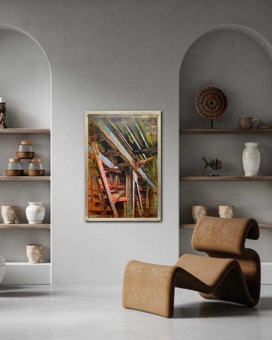 Isak W. Koch - The Construction I Mixed Media Art I Original, Antiek en Kunst, Kunst | Schilderijen | Modern