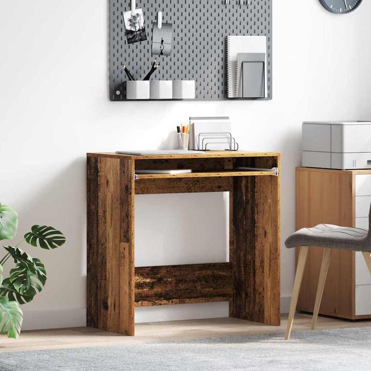 vidaXL Bureau met plank Oud hout 77,5 x 43 x 79 cm Bewerkt, Huis en Inrichting, Bureaus, Nieuw, Verzenden