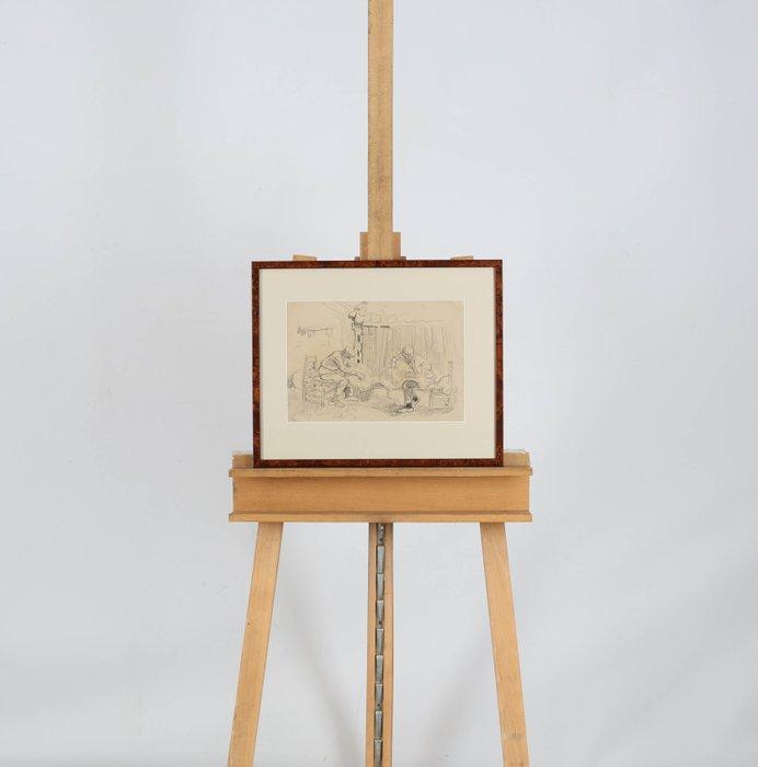 Willem Hendrik van der Nat (1864–1929) - Schapenscheerders, Antiquités & Art, Art | Peinture | Classique